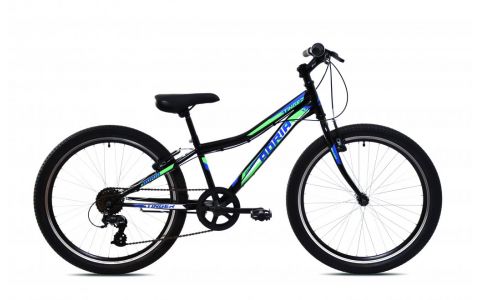 DETSKÝ BICYKEL CAPRIOLO ADRIA STINGER 24/7HT ČIERNO-ZELENÝ