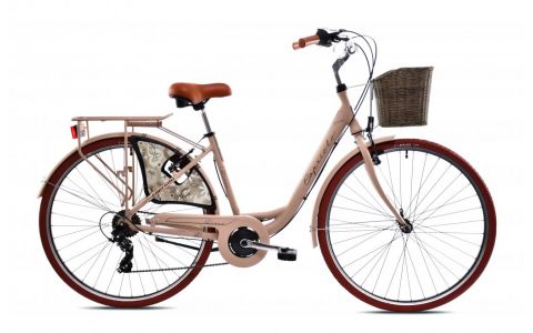 MESTSKÝ BICYKEL CAPRIOLO TOUR-DIANA CITY 28"/6HT matt  mocca-with basket