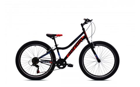DETSKÝ BICYKEL CAPRIOLO DIAVOLO 400 24"/12" ČIERNO-ČERVENÝ 2025