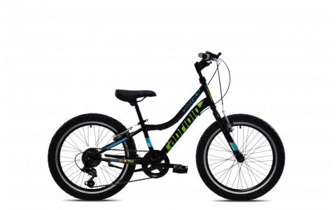 DETSKÝ BICYKEL CAPRIOLO DIAVOLO 200 20"X11" ČIERNO-ZELENÝ, 2025