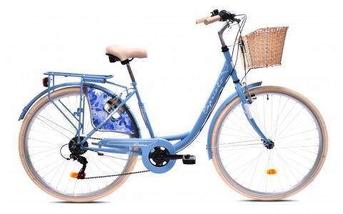 MESTSKÝ BICYKEL CAPRIOLO TOUR-DIANA CITY 28"/6HT matt blue-with basket