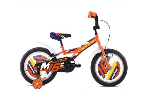 DETSKÝ BICYKEL CAPRIOLO MUSTANG 16"/8"ORANŽOVO-MODRO-ČIERNY, 2023