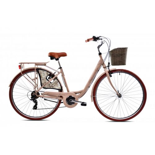 MESTSKÝ BICYKEL CAPRIOLO TOUR-DIANA CITY 28"/6HT matt  mocca-with basket