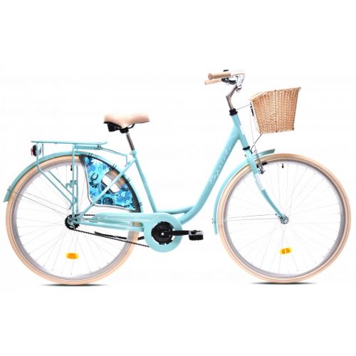 MESTSKÝ BICYKEL CAPRIOLO TOUR-DIANA CITY 28"/1HT tirkiz  1 speed with basket