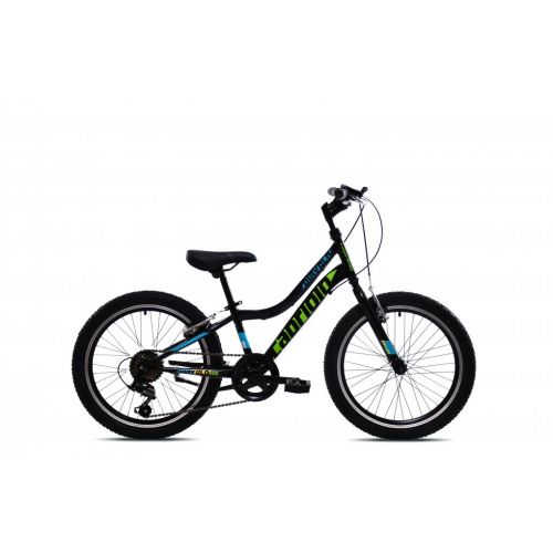 DETSKÝ BICYKEL CAPRIOLO DIAVOLO 200 20"X11" ČIERNO-ZELENÝ, 2025