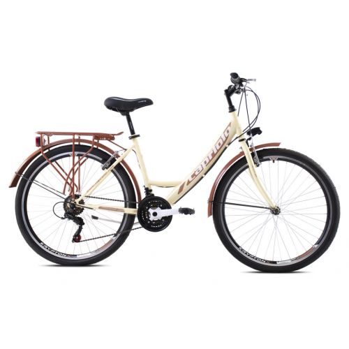 MESTSKÝ BICYKEL CAPRIOLO METROPOLIS LADY 26"X17" HNEDO-BÉŽOVÉ, 2022