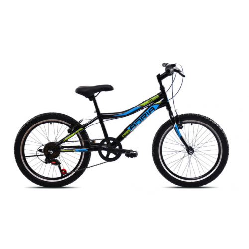 DETSKÝ BICYKEL CAPRIOLO ADRIA STINGER 20/7HT ČIERNO-MODRO-ZELENÝ 2025