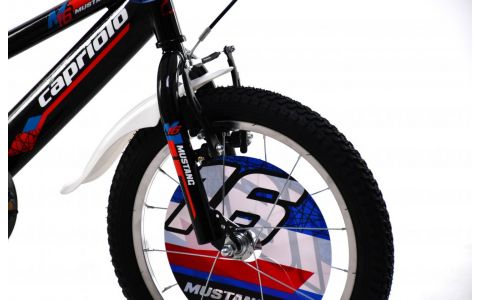 DETSKÝ BICYKEL CAPRIOLO MUSTANG 16"/8" ČIERNO-ČERVENY