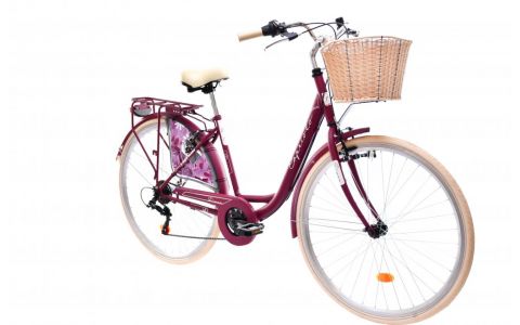 MESTSKÝ BICYKEL CAPRIOLO TOUR-DIANA CITY 28"/6HT violet-with basket