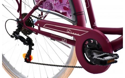 MESTSKÝ BICYKEL CAPRIOLO TOUR-DIANA CITY 28"/6HT violet-with basket